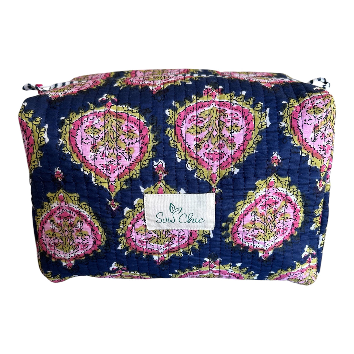 Handmade Indian Block Print Cotton Wash Bag – Travel Toiletry Pouch - The Arundel Range