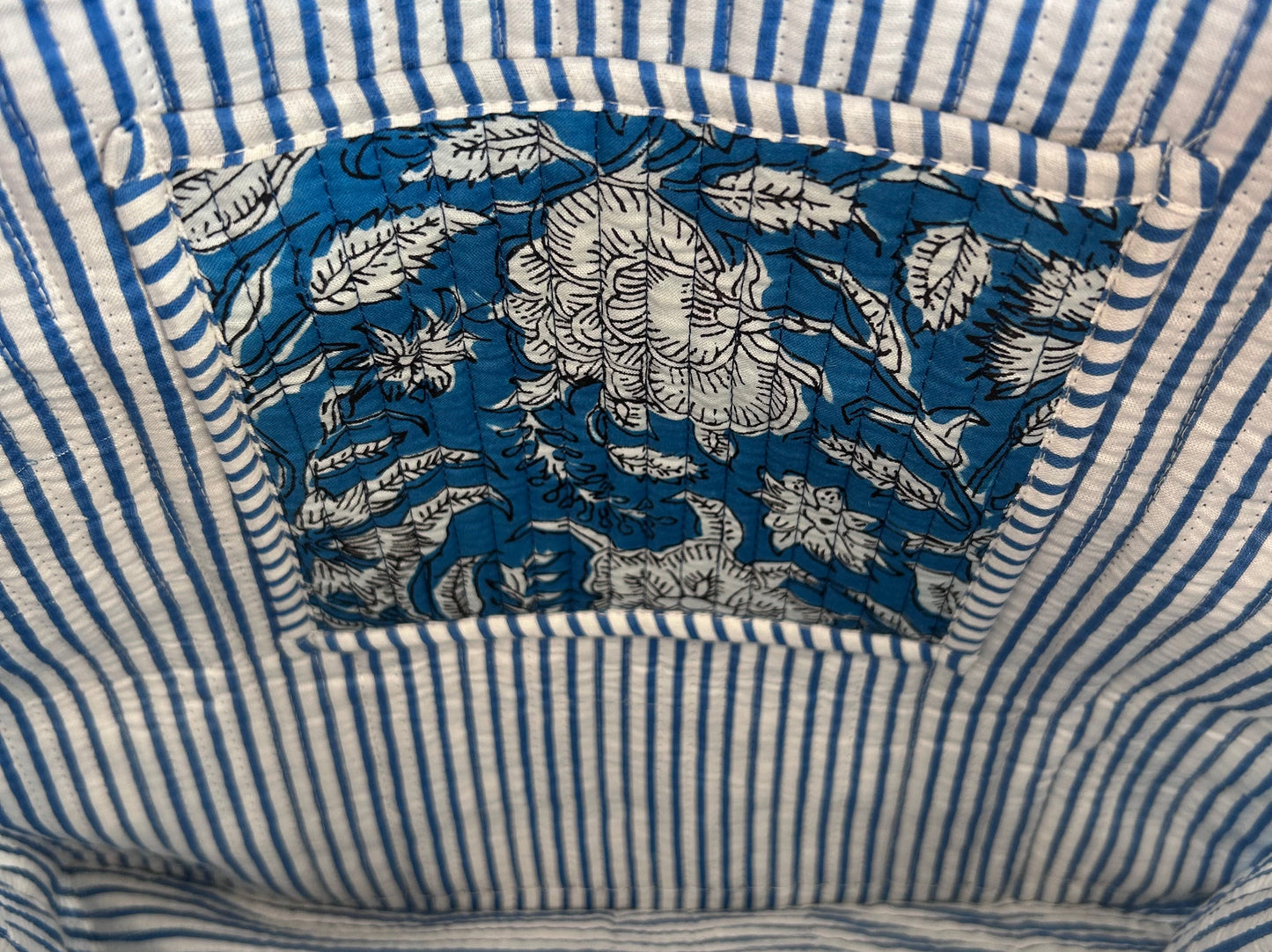 Indian Block Print Tote Bag - Medium - Zip – The Sidmouth – Handmade Cotton Boho Bag