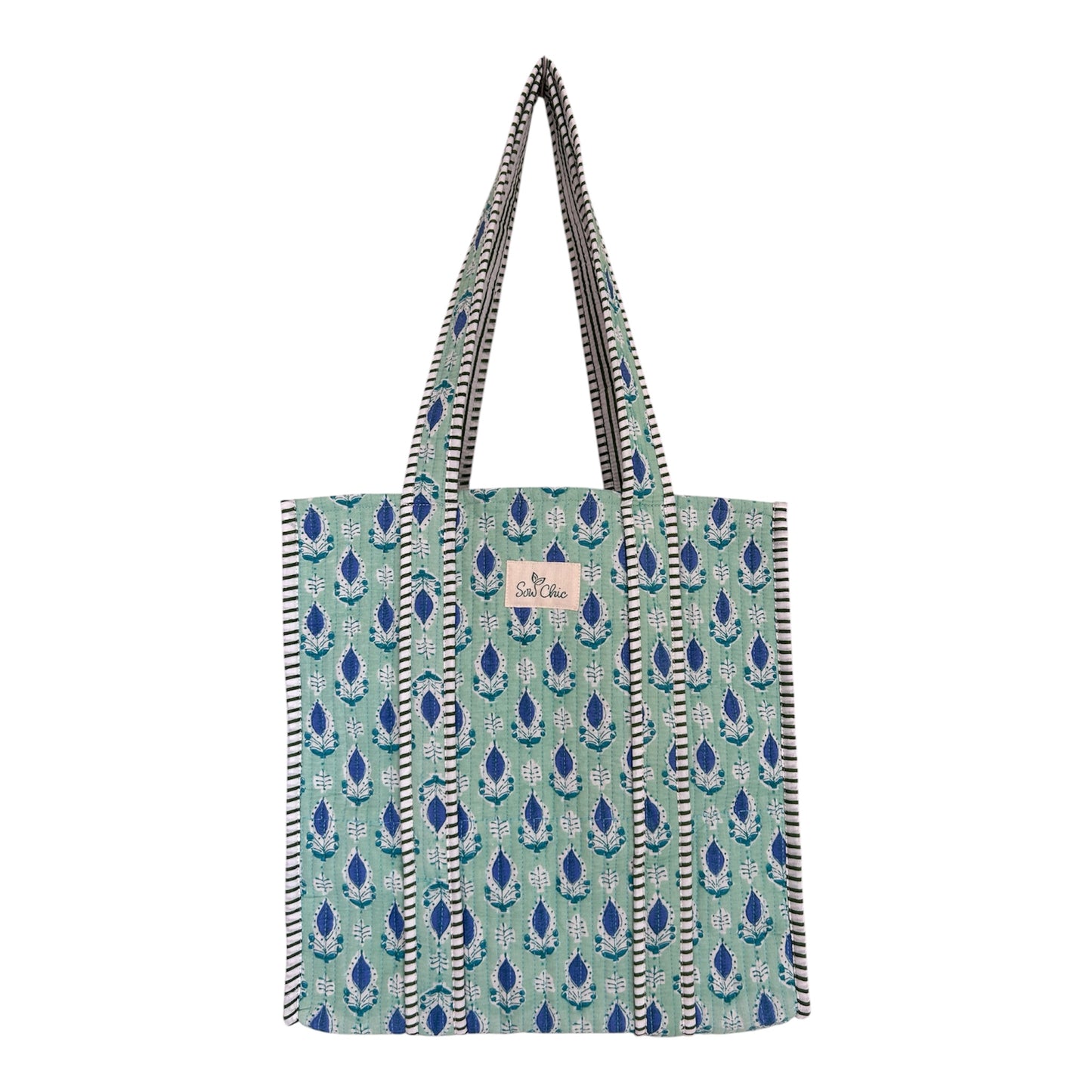 Indian Block Print Tote Bag – The Carbis Bay Range – Handmade Cotton Boho Bag
