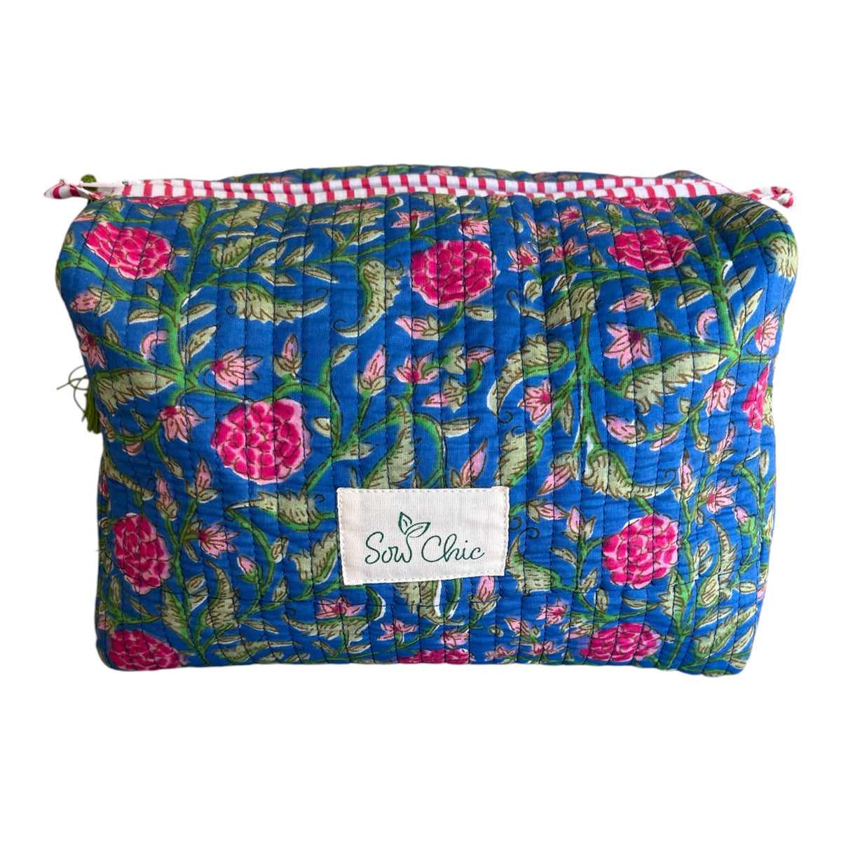 Handmade Indian Block Print Cotton Wash Bag – Travel Toiletry Pouch - The St Mawes Range
