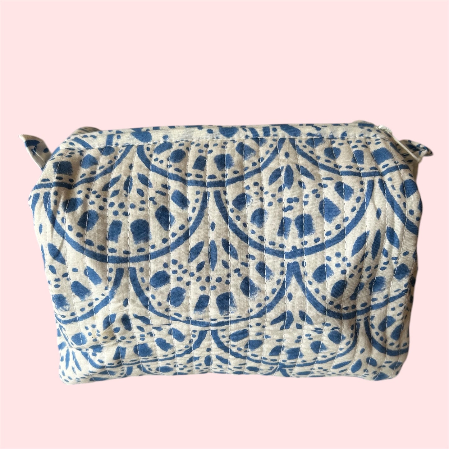 Handmade Indian Block Print Cotton Wash Bag – Travel Toiletry Pouch - The Whitby Range