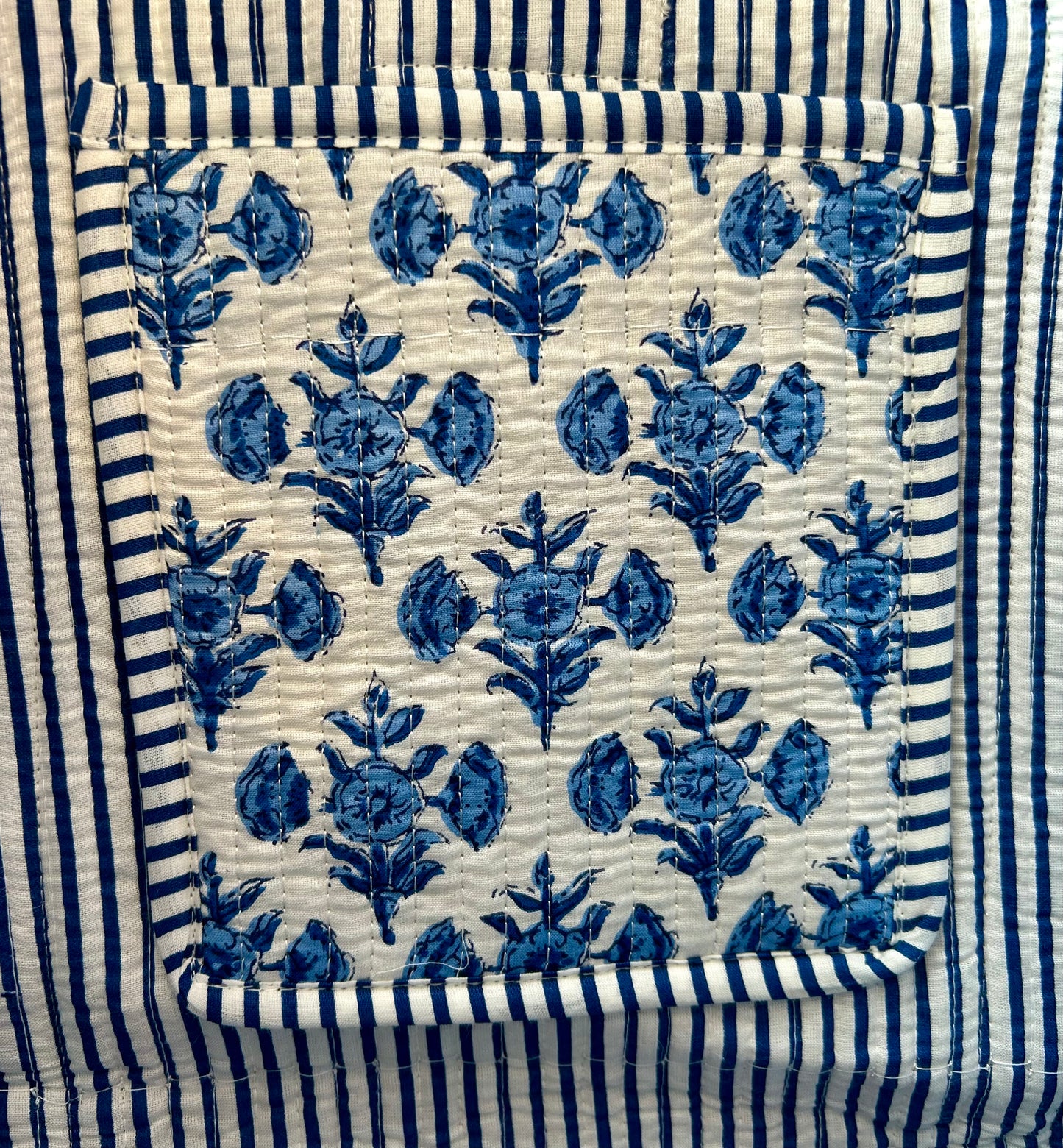 Indian Block Print Tote Bag - Zip – The Ely – Handmade Cotton Boho Bag
