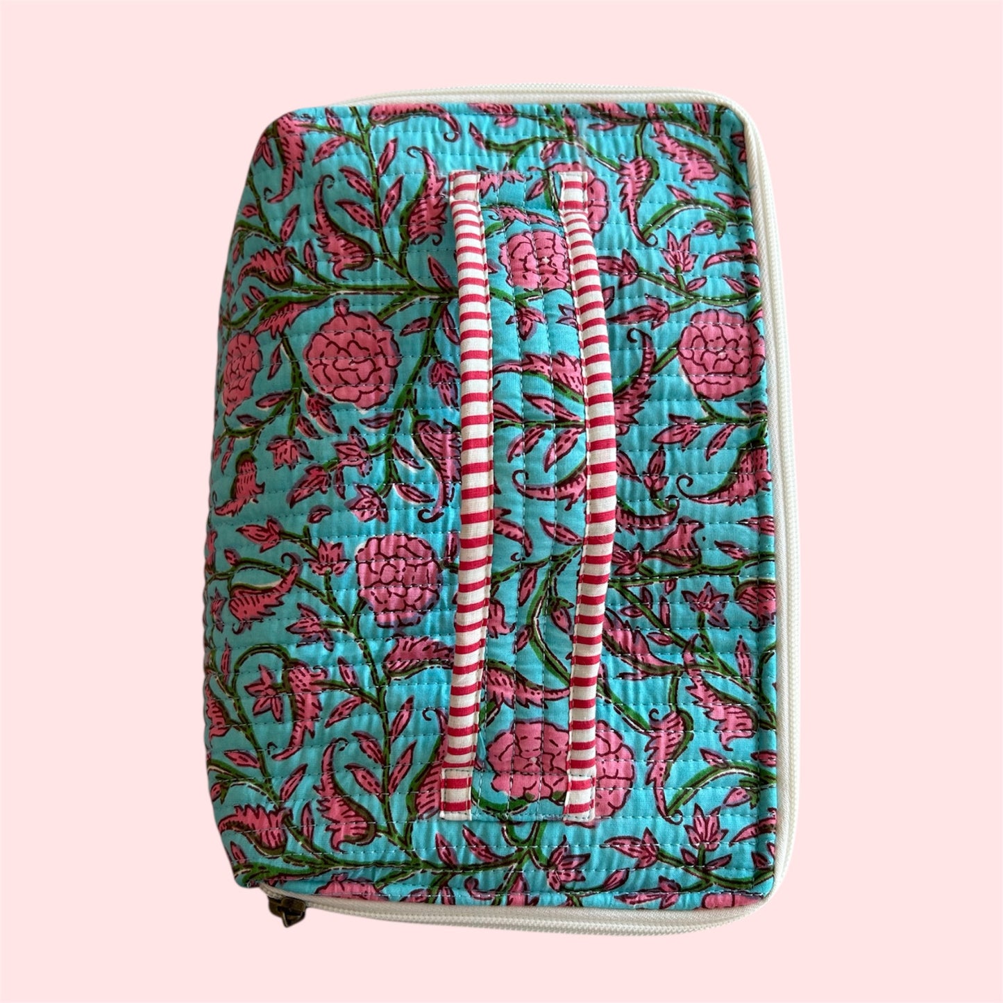 Handmade Indian Block Print Cotton  Vanity Bag – Travel Toiletry Pouch - The Lavant Range
