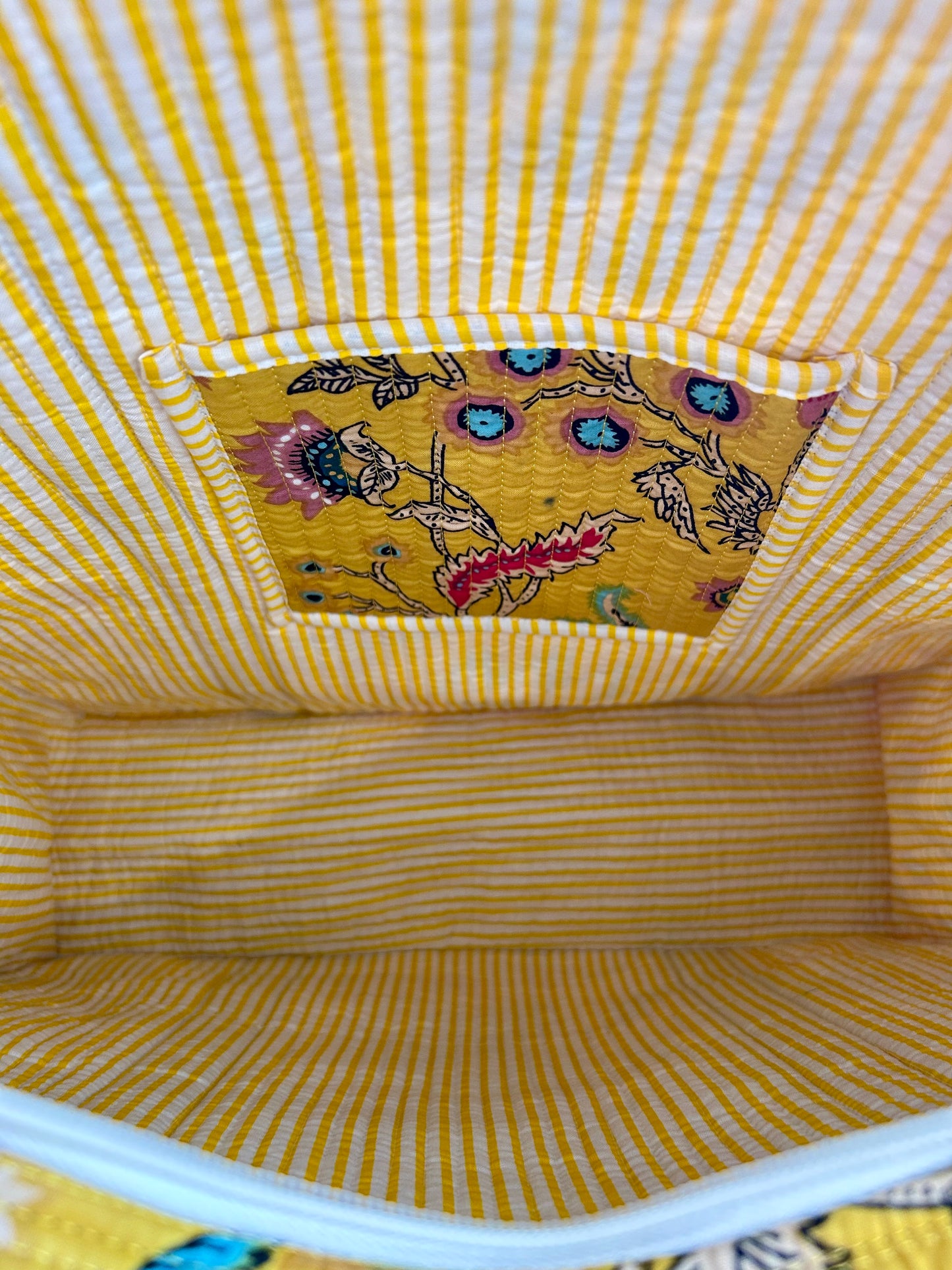 Indian Block Print Tote Bag - Zip – The Bishops Waltham – Handmade Cotton Boho Bag