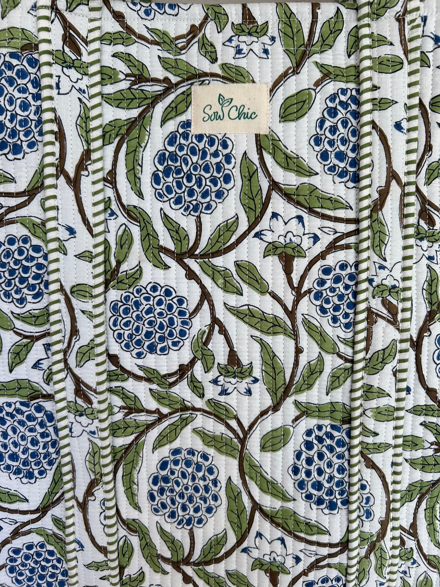 Indian Block Print Tote Bag – The Weymouth Range – Handmade Cotton Boho Bag - XL
