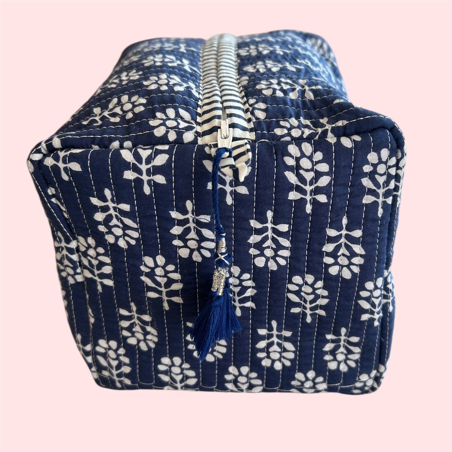 Handmade Indian Block Print Cotton Wash Bag – Travel Toiletry Pouch - The Yarmouth Range