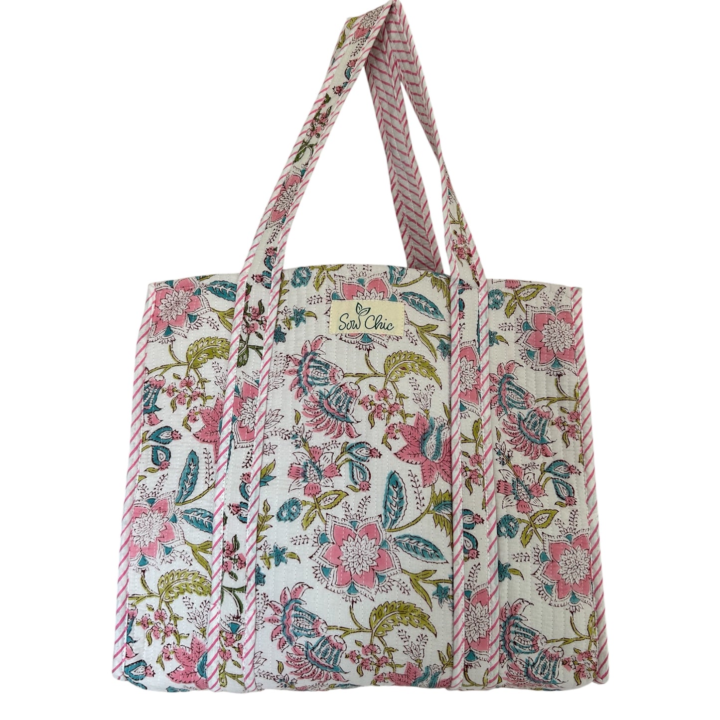 Indian Block Print Tote Bag – The Manorbier Range – Handmade Cotton Boho Bag