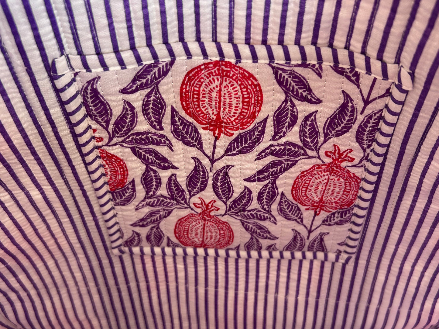 Indian Block Print Tote Bag - Medium - Zip – The Canford – Handmade Cotton Boho Bag