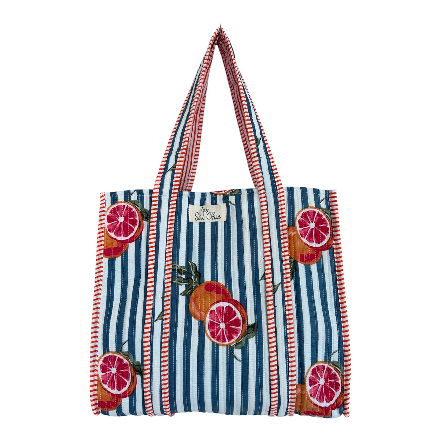 Indian Block Print Tote Bag – The Rhossili – Handmade Cotton Boho Bag