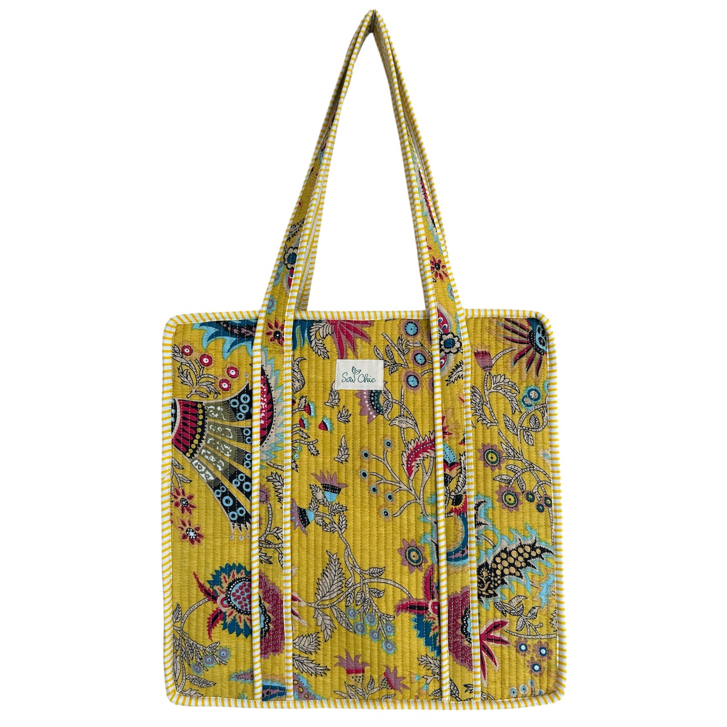 Indian Block Print Tote Bag - Zip – The Bishops Waltham – Handmade Cotton Boho Bag