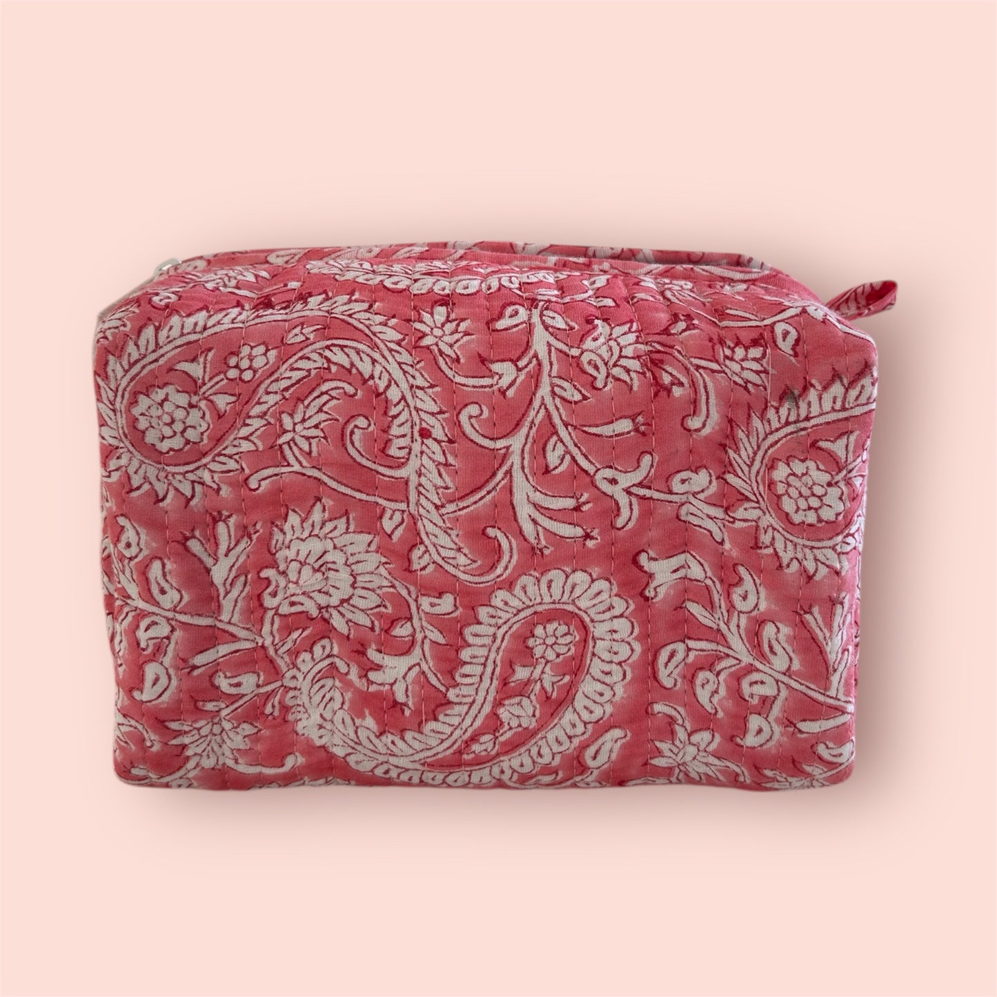 Handmade Indian Block Print Cotton Wash Bag – Travel Toiletry Pouch - The Fowey Range