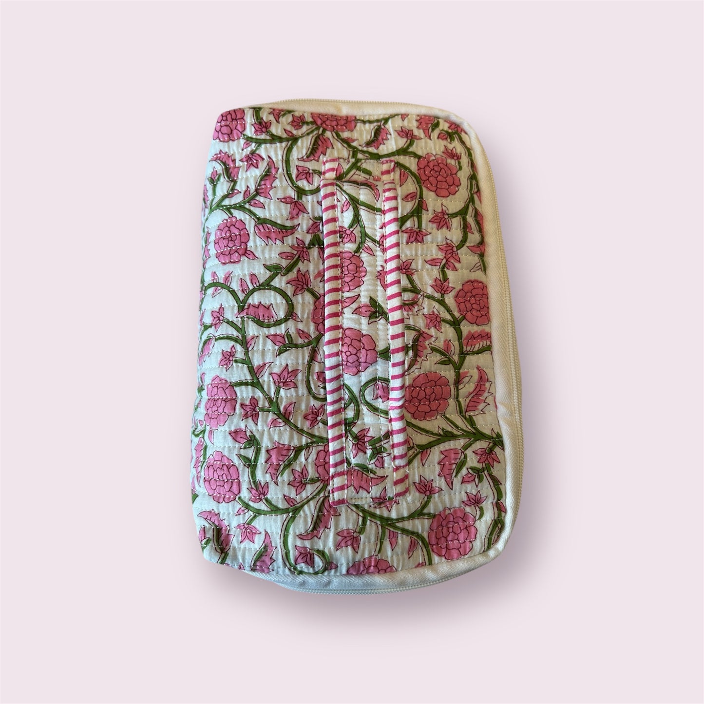 Handmade Indian Block Print Cotton  Vanity Bag – Travel Toiletry Pouch - The Brockenhurst Range