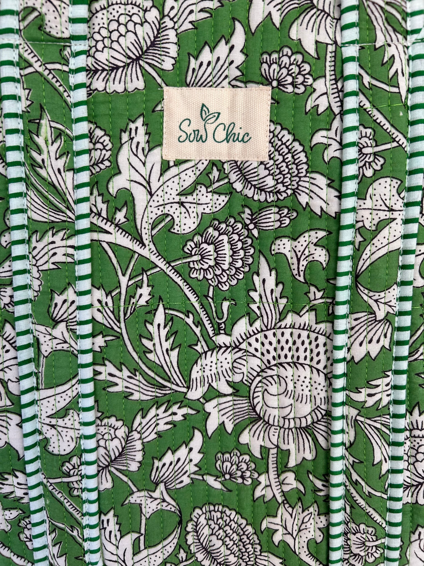 Indian Block Print Tote Bag - Mini - Zip – The Puttenham– Handmade Cotton Boho Bag