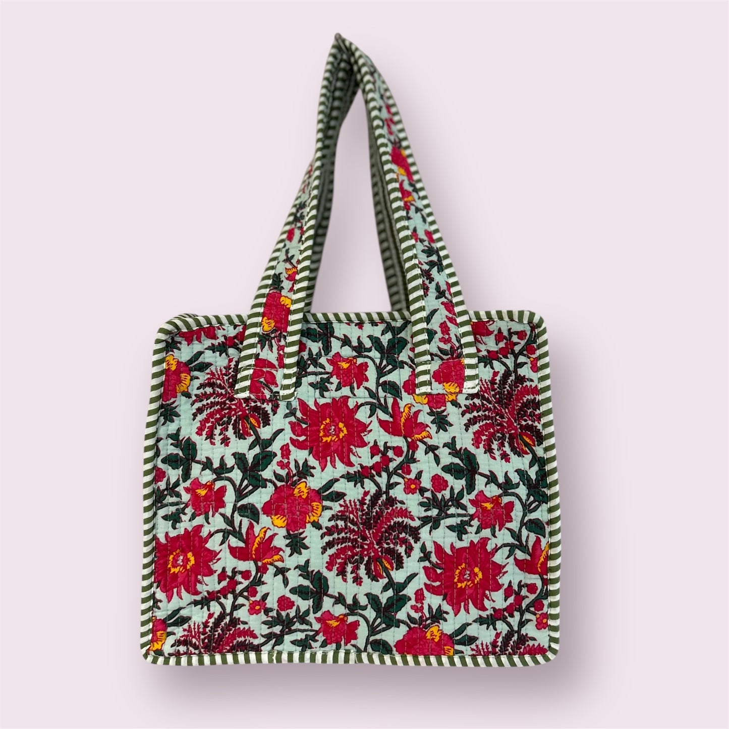 Indian Block Print Tote Bag – The Salcombe Range – Handmade Cotton Boho Bag - Small
