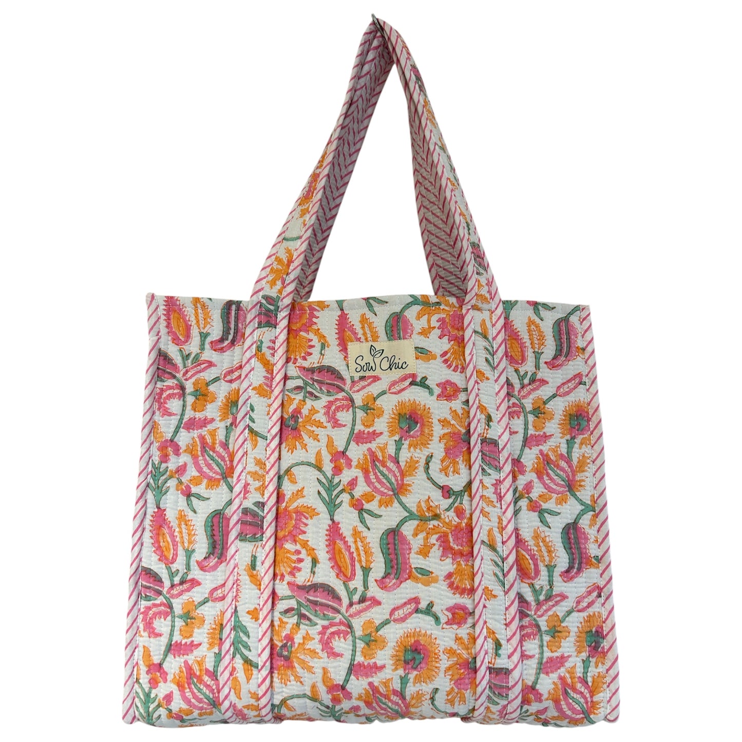 Indian Block Print Tote Bag – The Chiddingfold Range – Handmade Cotton Boho Bag
