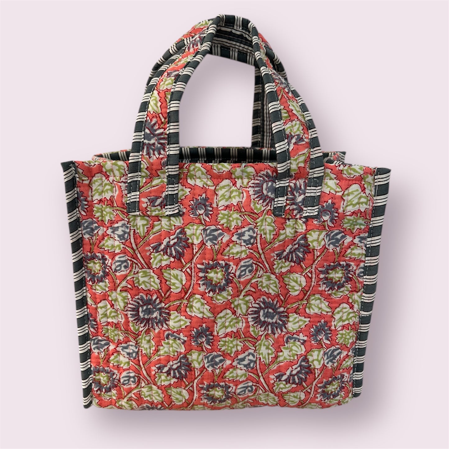 Indian Block Print Tote Bag – The Padstow Range – Handmade Cotton Boho Bag - Small
