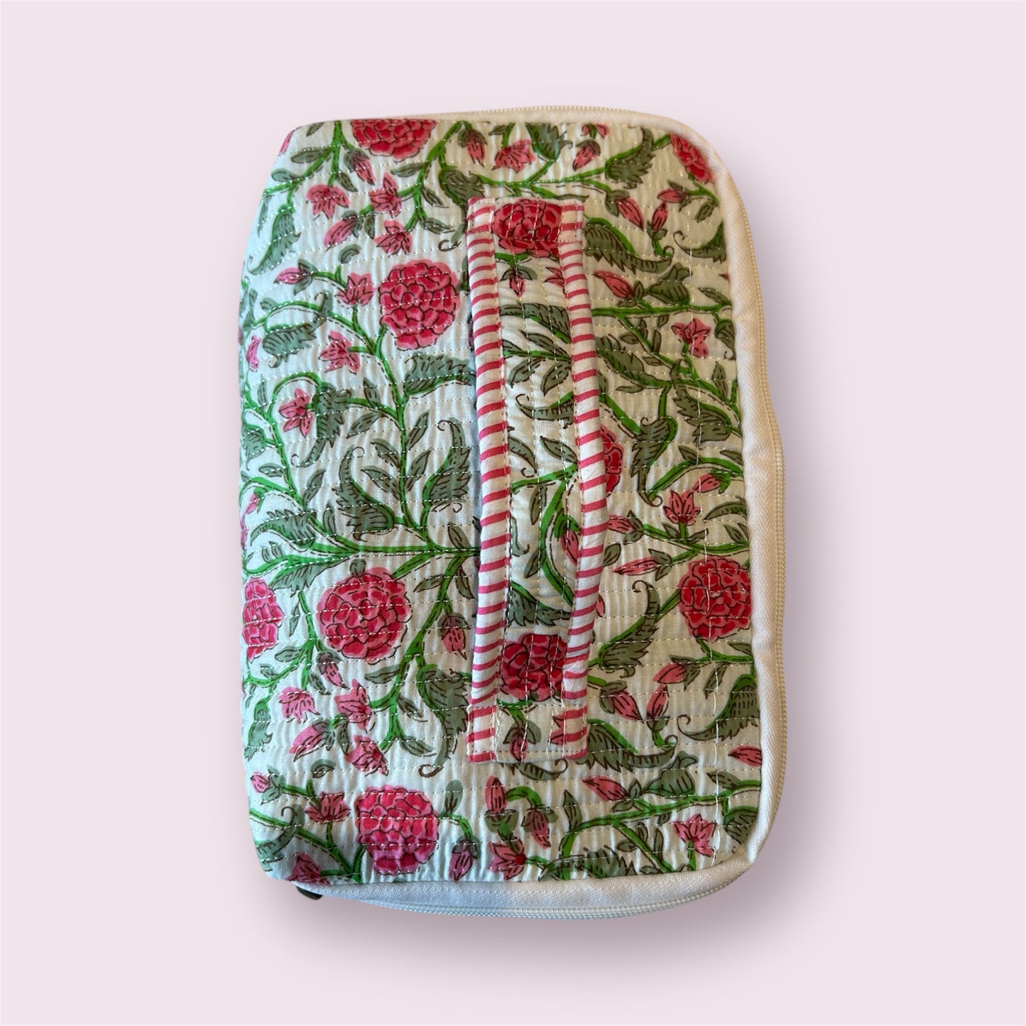 Handmade Indian Block Print Cotton  Vanity Bag – Travel Toiletry Pouch - The Exmouth Range