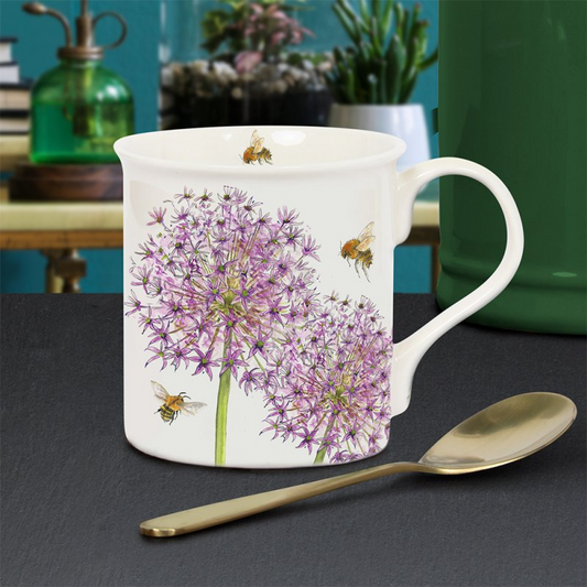 Allium and Bees Botanical Mug