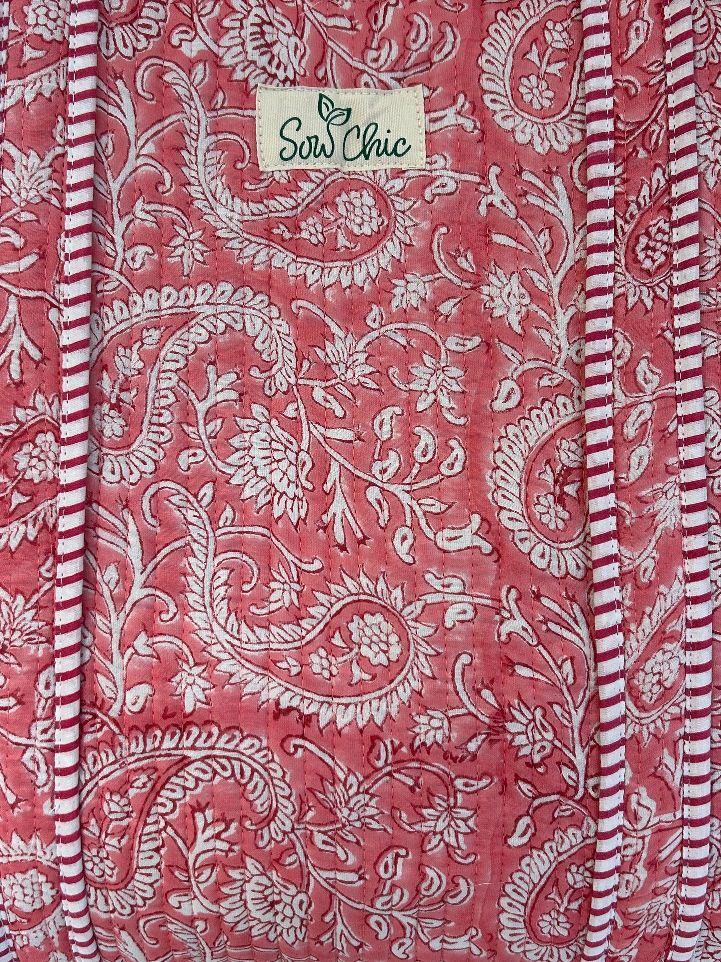 Indian Block Print Tote Bag – The Fowey – Handmade Cotton Boho Bag