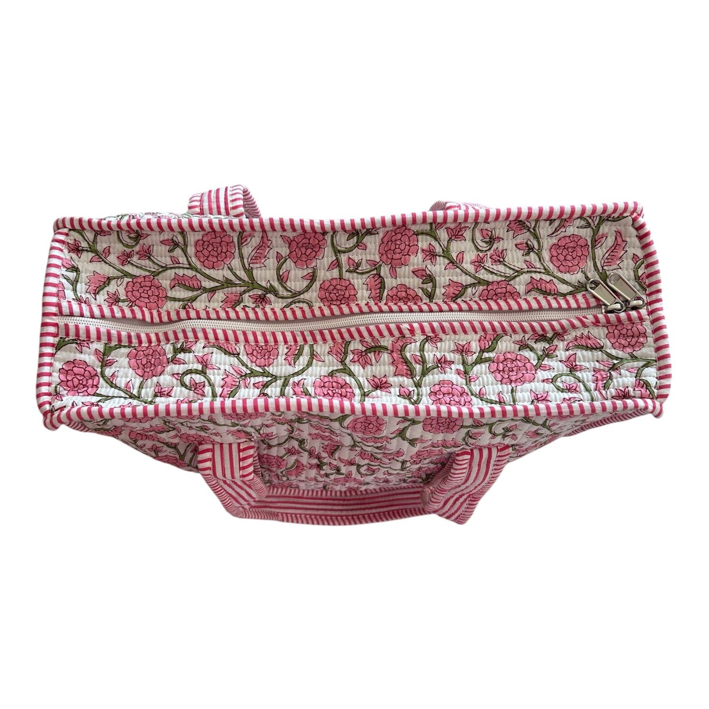 Indian Block Print Tote Bag - Zip – The Watergate Bay – Handmade Cotton Boho Bag