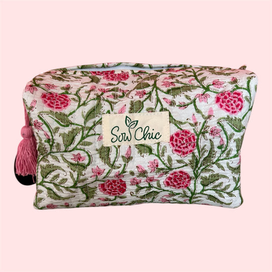 Handmade Indian Block Print Cotton Wash Bag – Travel Toiletry Pouch - The  Exmouth Range