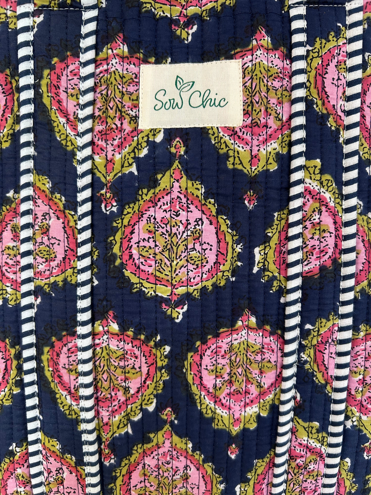 Indian Block Print Tote Bag - Medium - Zip – The Arundel Range – Handmade Cotton Boho Bag