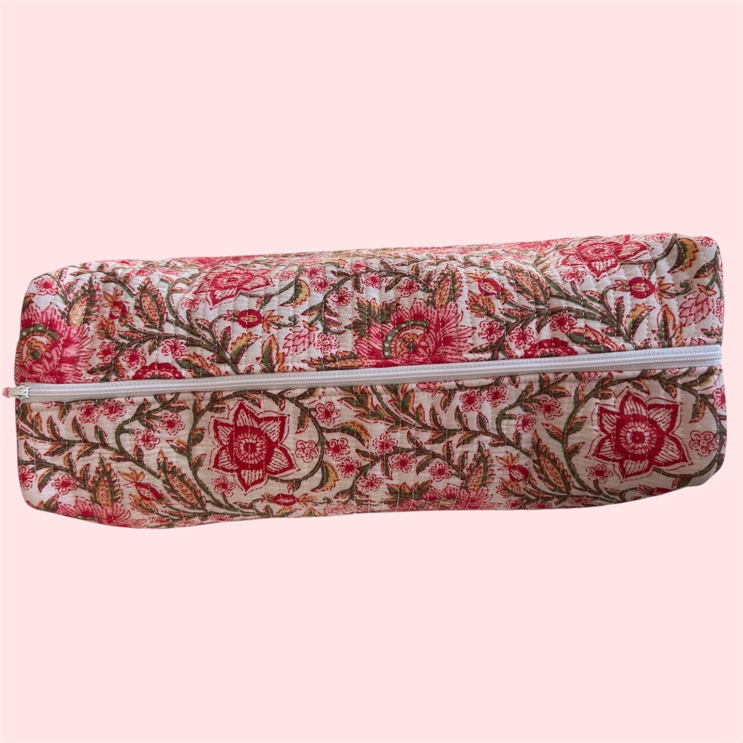Handmade Indian Block Print Cotton  Hair Tool Bag – Travel Toiletry Pouch - The Rusper Range