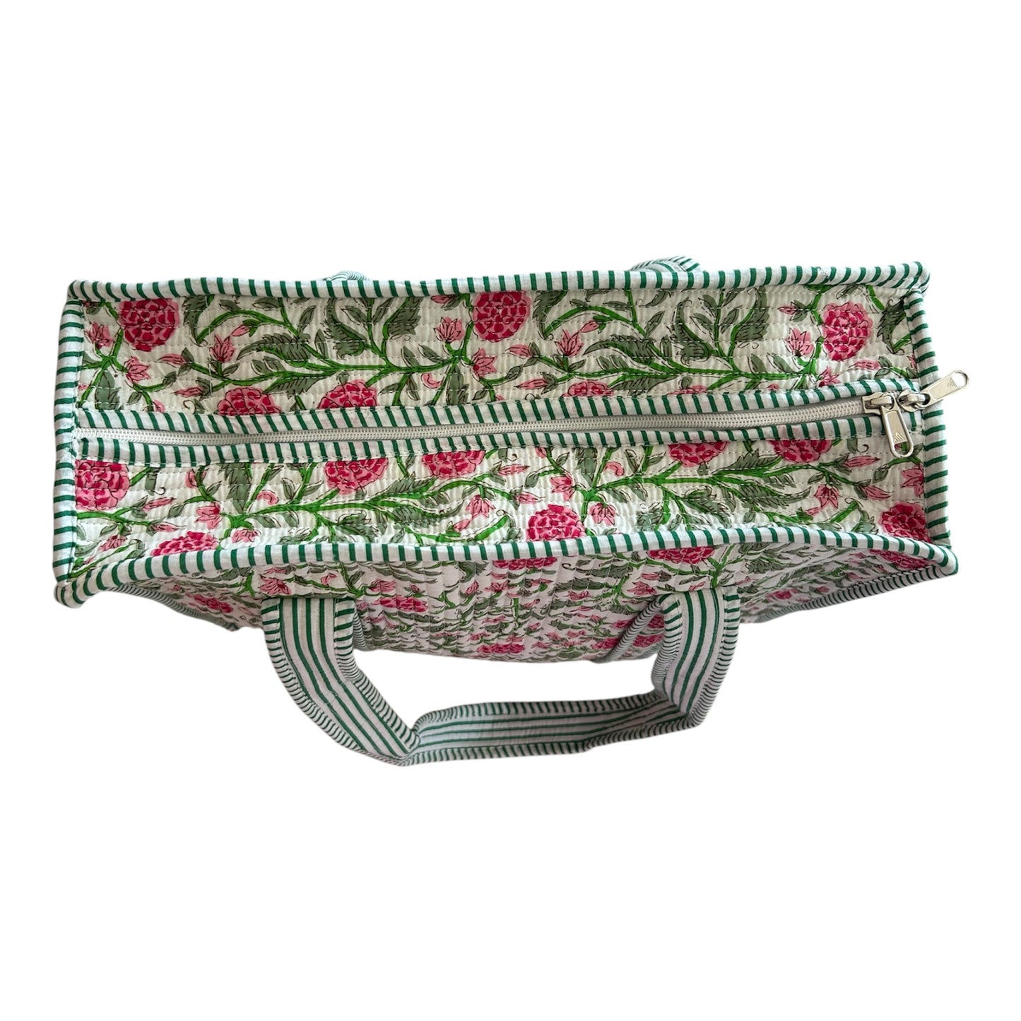 Indian Block Print Tote Bag - Zip – The Exmouth Range – Handmade Cotton Boho Bag