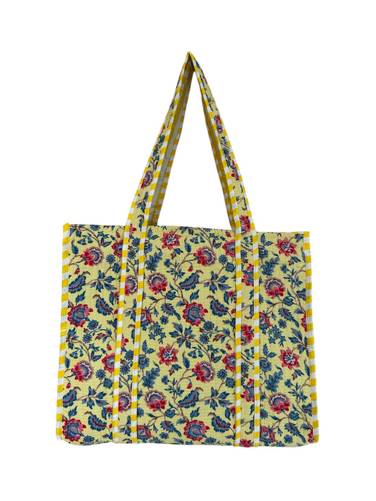 The West Beach - Block Print Cotton Tote Bag