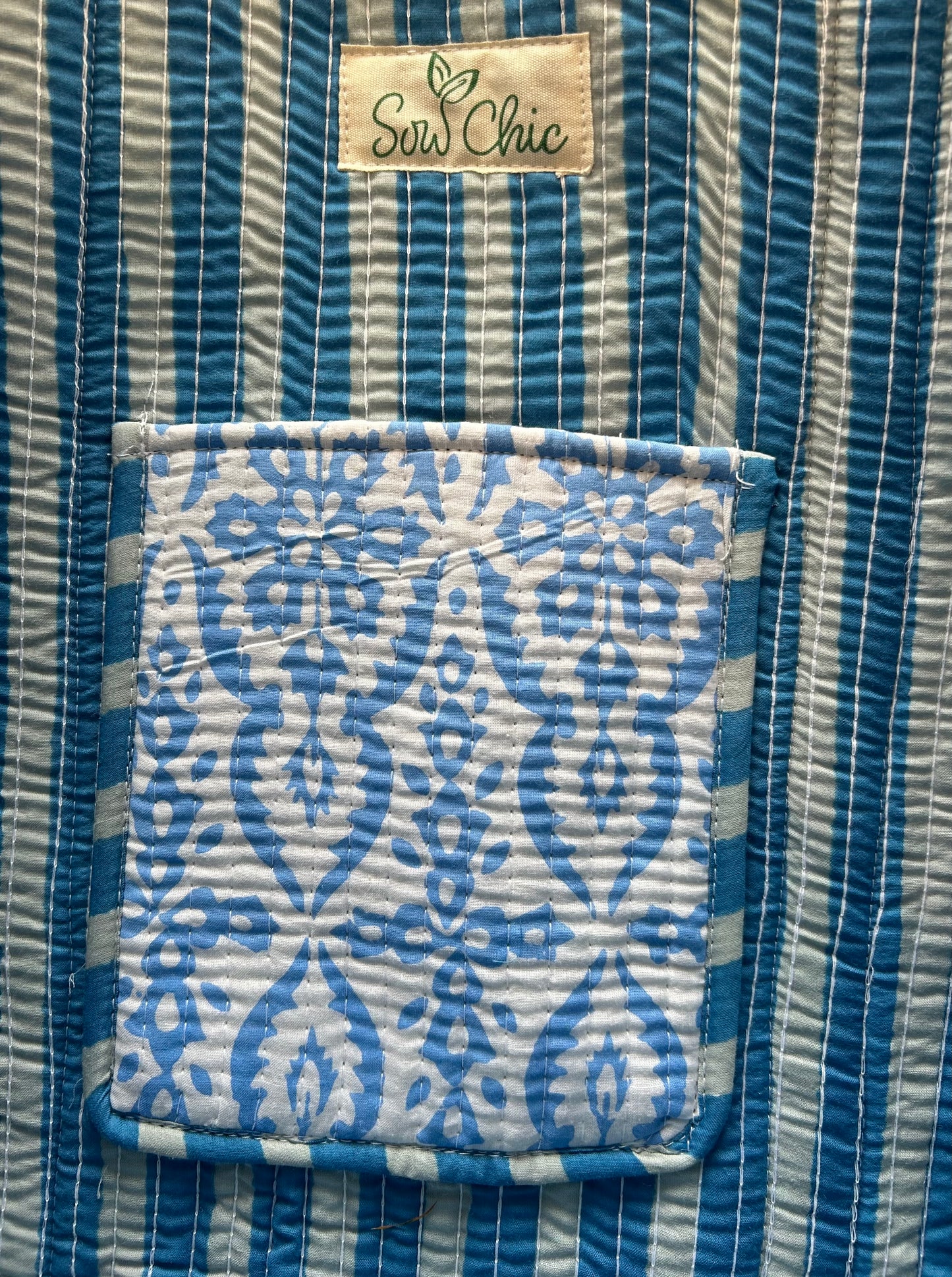 The Oxford  - Block Print Cotton Tote Bag