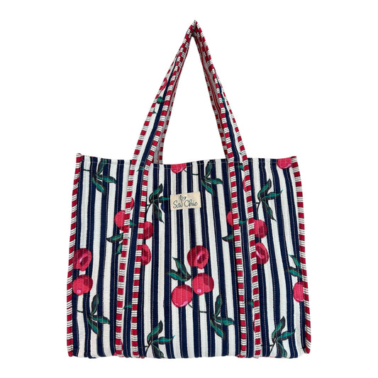 Indian Block Print Tote Bag – The Cherry Burton – Handmade Cotton Boho Bag