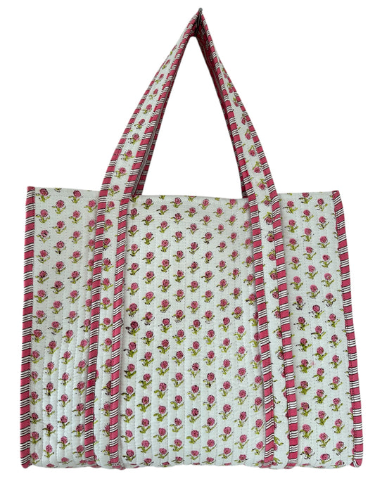 Indian Block Print Tote Bag – The Haslemere Range – Handmade Cotton Boho Bag