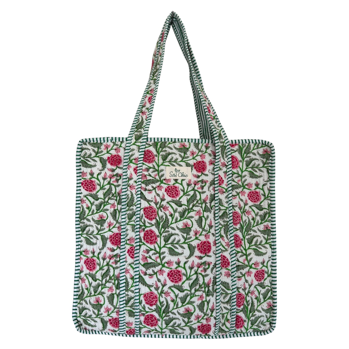Indian Block Print Tote Bag - Zip – The Exmouth Range – Handmade Cotton Boho Bag