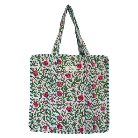 Indian Block Print Tote Bag - Zip – The Exmouth Range – Handmade Cotton Boho Bag