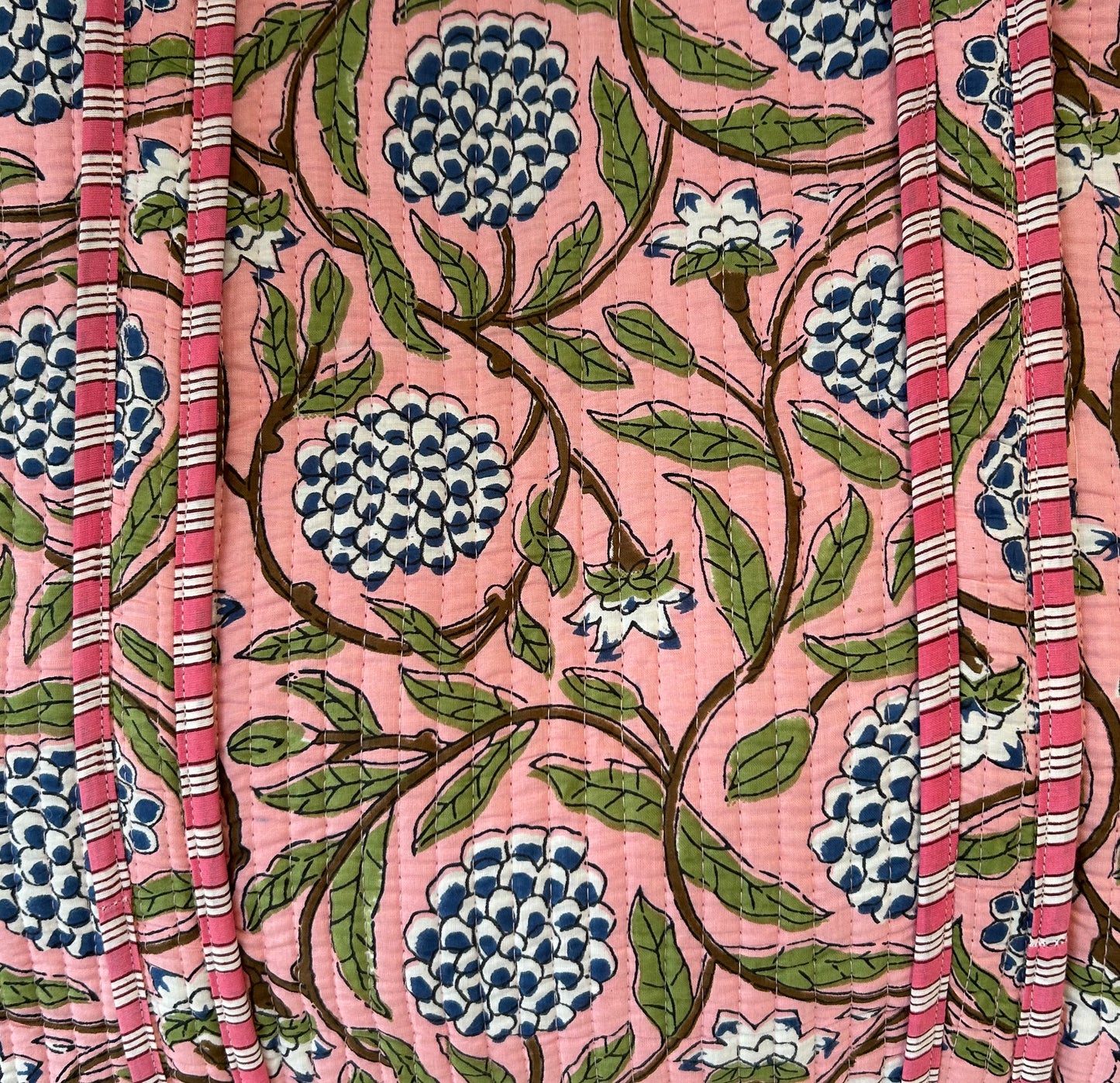 Indian Block Print Tote Bag – The Weymouth Range – Handmade Cotton Boho Bag - Pink