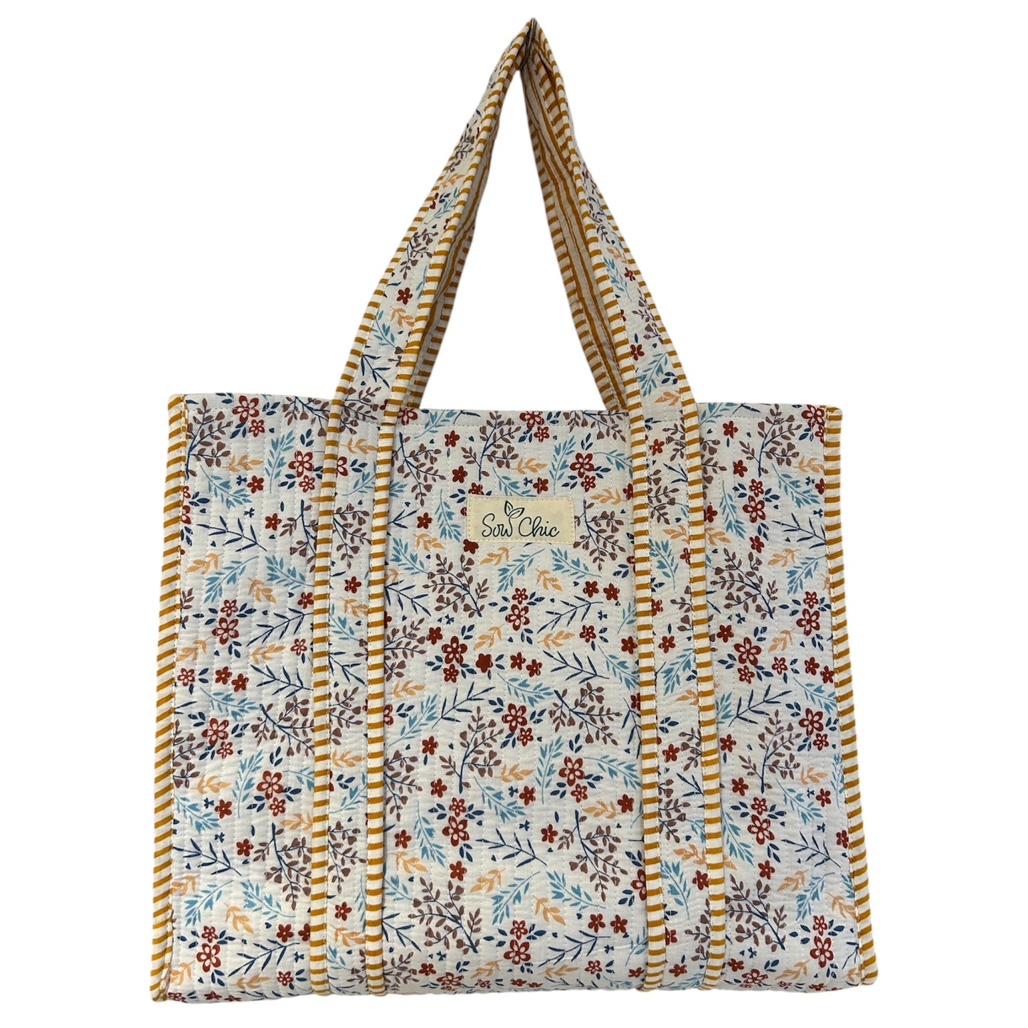 Indian Block Print Tote Bag – The Itchenor Range – Handmade Cotton Boho Bag