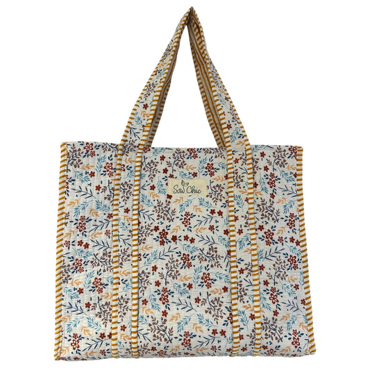 Indian Block Print Tote Bag – The Itchenor Range – Handmade Cotton Boho Bag