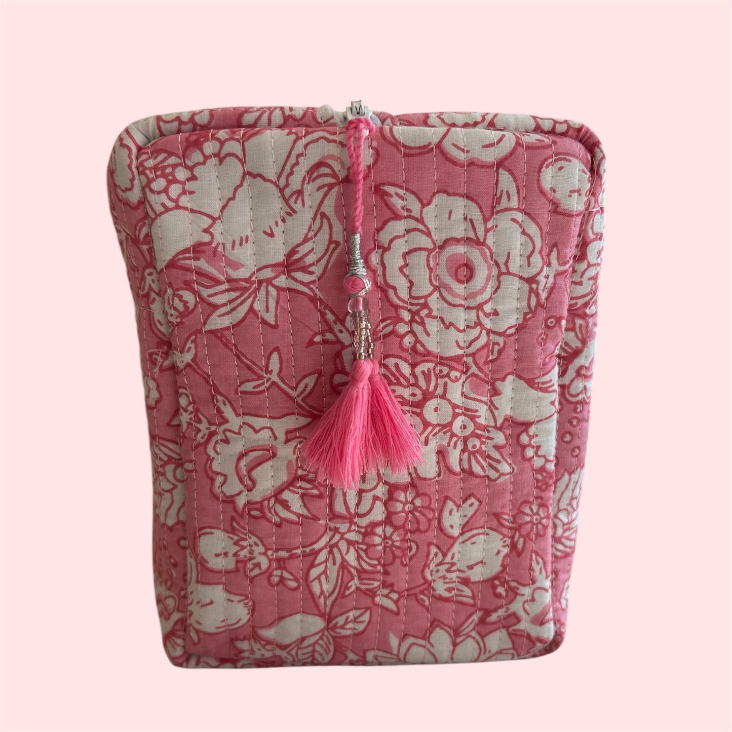Handmade Indian Block Print Cotton  Hair Tool Bag – Travel Toiletry Pouch - The Richmond Range