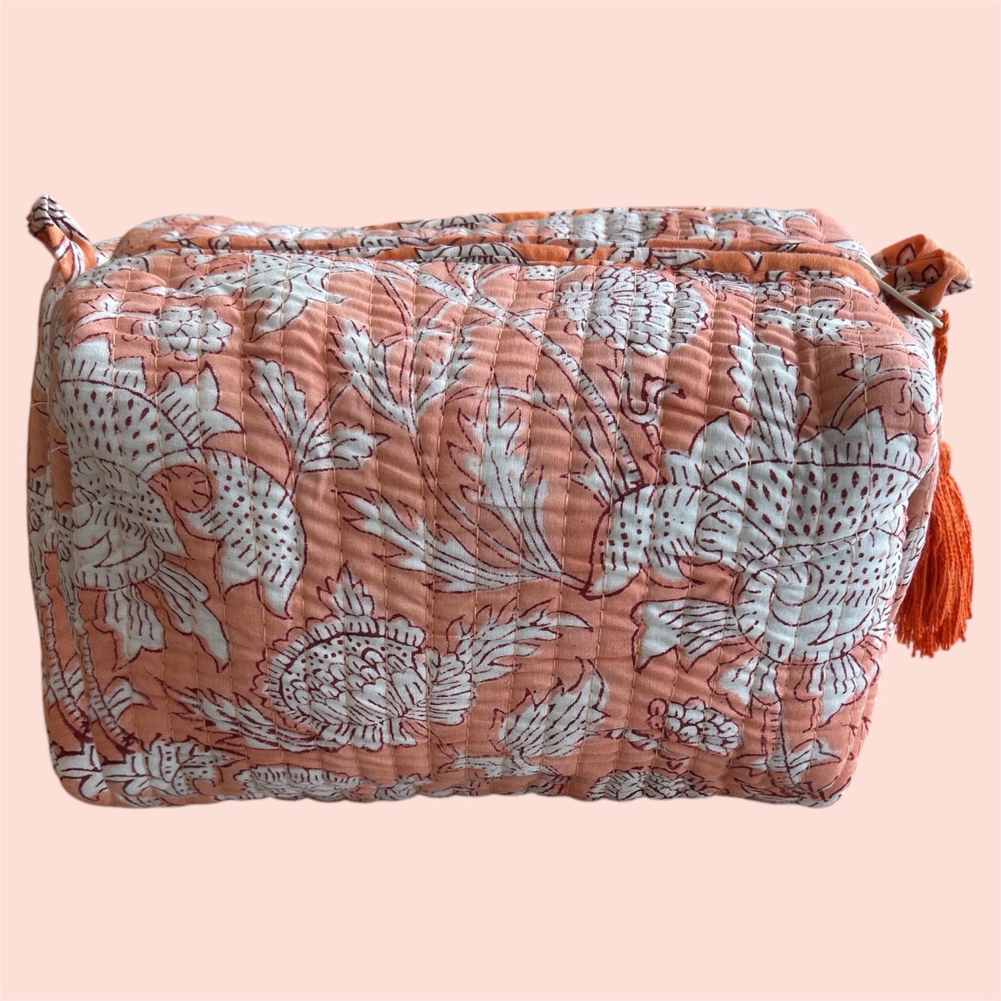 The Fittleworth - Cotton Quilted Block Print Wash bag