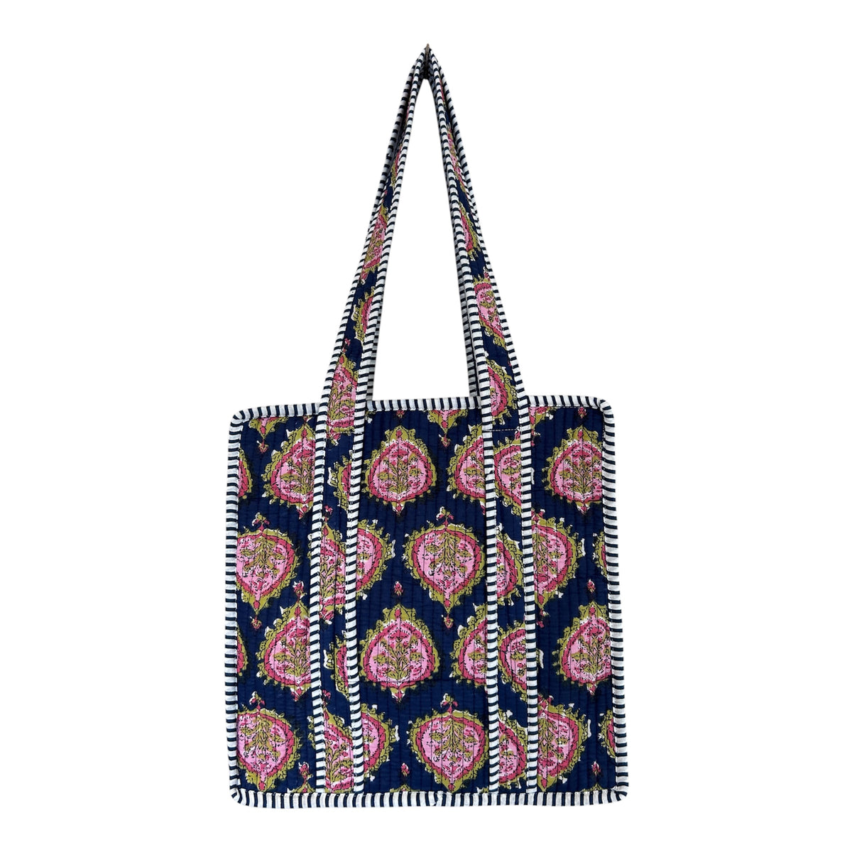Indian Block Print Tote Bag - Medium - Zip – The Arundel Range – Handmade Cotton Boho Bag
