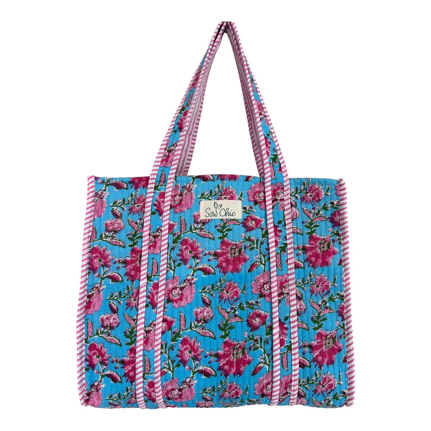 Indian Block Print Tote Bag – The Castle Combe– Handmade Cotton Boho Bag