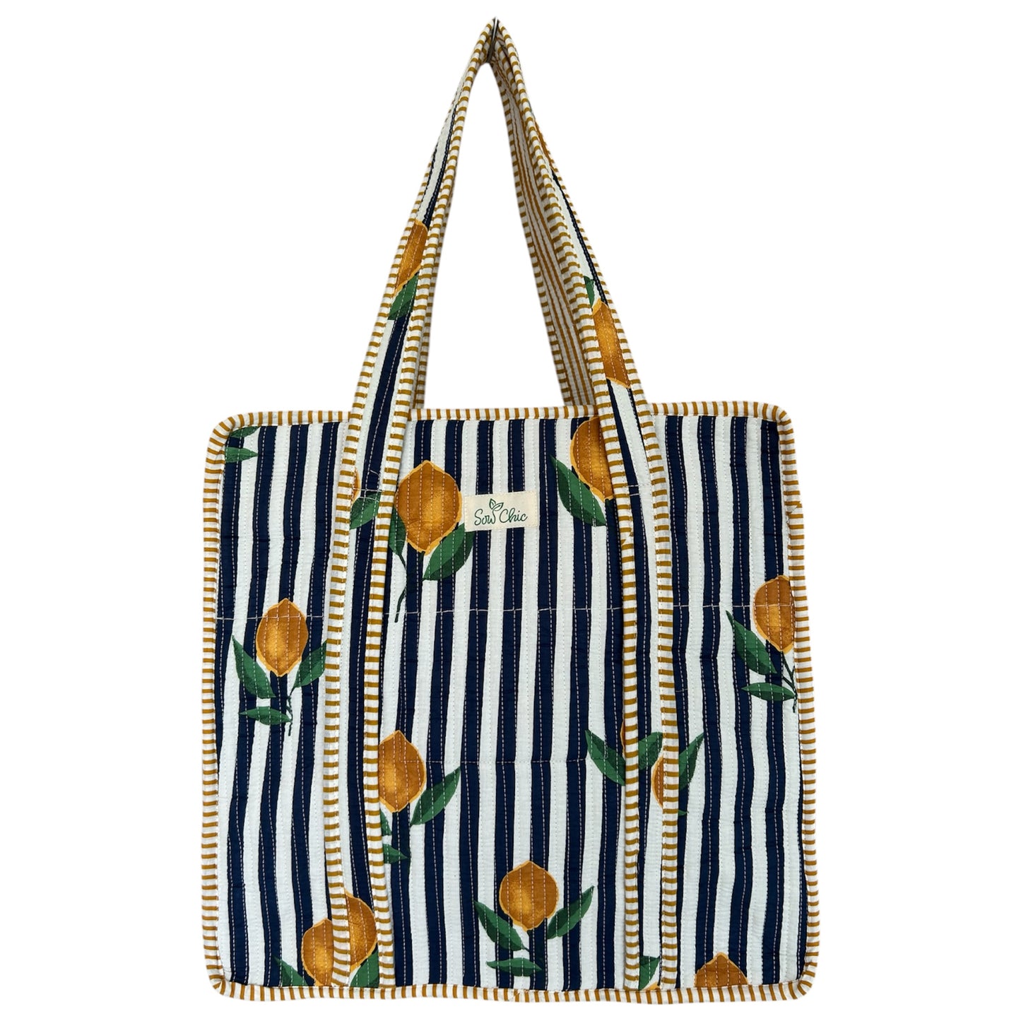 Indian Block Print Tote Bag - Zip – The Lemon Stripe – Handmade Cotton Boho Bag