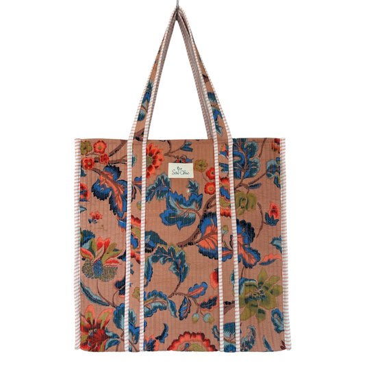 Indian Block Print Tote Bag – The Burley – Handmade Cotton Boho Bag