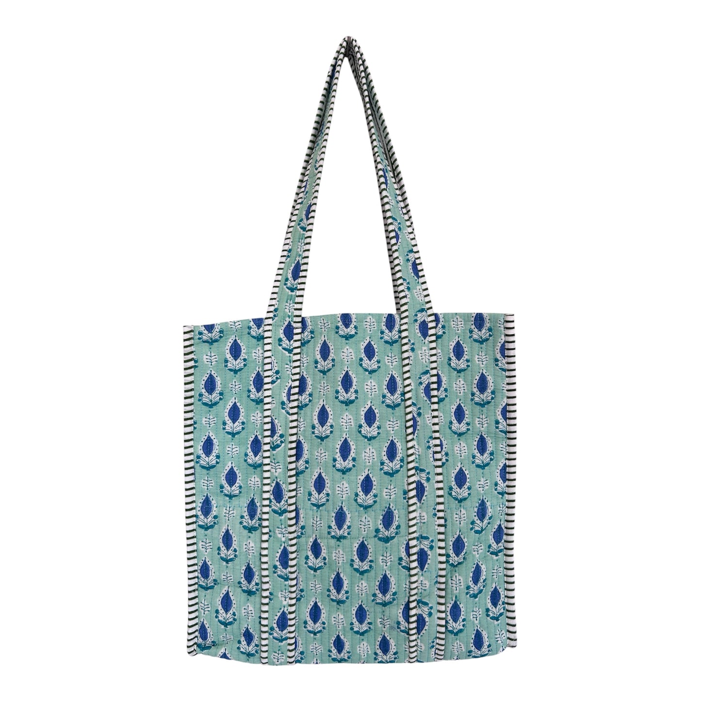 Indian Block Print Tote Bag – The Carbis Bay Range – Handmade Cotton Boho Bag