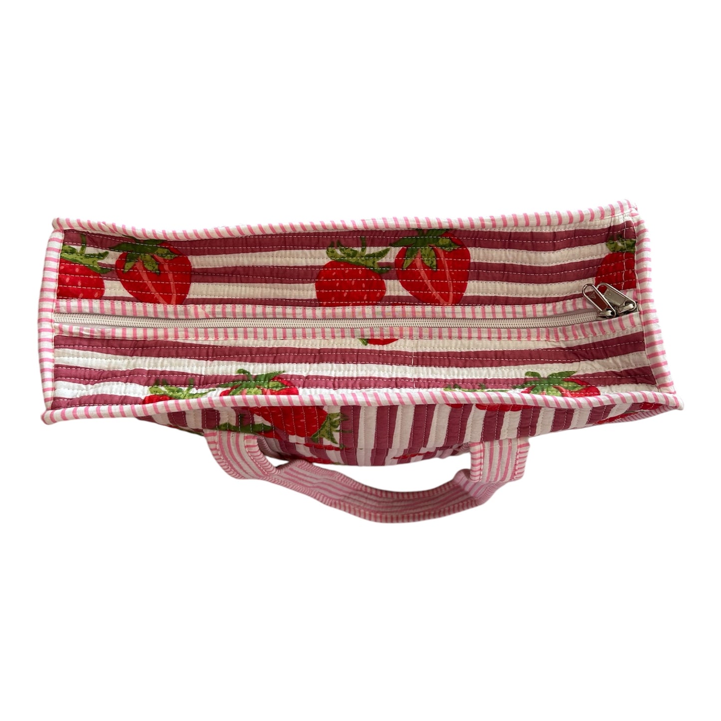 Indian Block Print Tote Bag - Zip – The Strawberry Stripe – Handmade Cotton Boho Bag