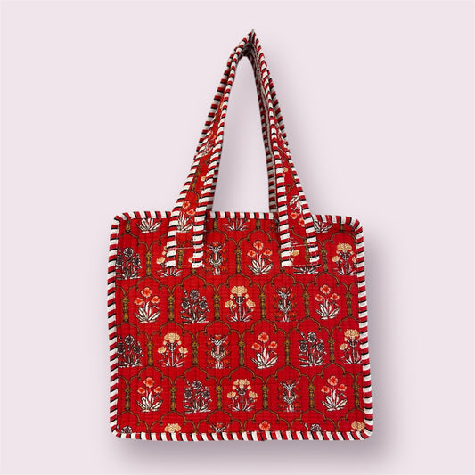 Indian Block Print Tote Bag – The Torquay Range – Handmade Cotton Boho Bag - Small
