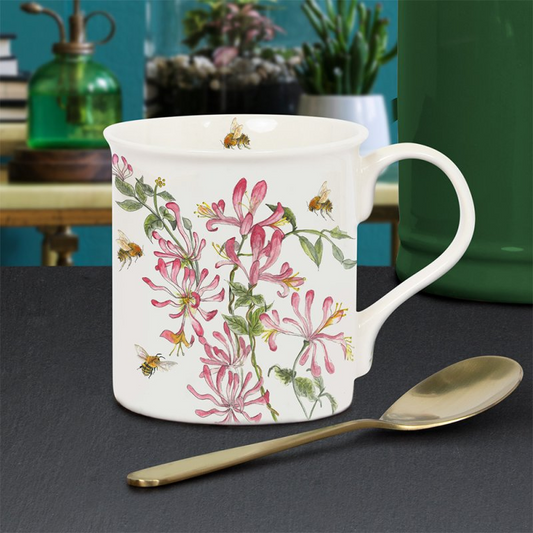 Honeysuckle and Bees Botanical Mug